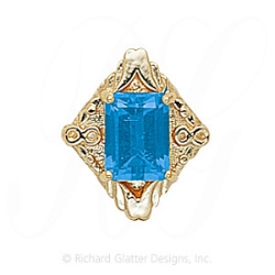 GS249 BT - 14 Karat Gold Blue Topaz Slide 